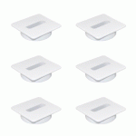 PASSE-CÂBLE CARRÉ - À ENCASTRER - BUREAU - BLANC - LOT DE 6 - PLASTWIN EMUCA