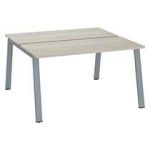 PÔLE DE 2 BUREAUX DROITS CHÊNE GRIS L 140 X P 60 CM, PIÉTEMENT MÉTAL ANTHRACITE - ARCH