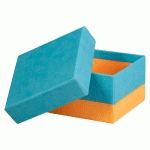 RHODIARAMA SET 5 BOÎTES GIGOGNES SIMILI CUIR ITALIEN 44X34X16 CM - TURQUOISE