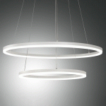 FABAS LUCE SUSPENSION LED GIOTTO, À 2 LAMPES, BLANCHE