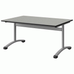 TABLE MALIBU 120X80 T3 DL ST ISOSON GRIS 1400/NOIR GRIS 9006