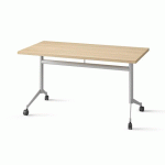 TABLE RABATTABLE POLLY L.140 X P.70 CM PLATEAU CHÊNE - ALUMINIUM