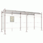 ABRI BUS PROVINCE 5 M 2 BARDAGES LAT. INOX BROSSÉ GRIS 7044 - PROCITY