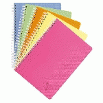 LOT DE 5 - CAHIER SPIRALE CLAIREFONTAINE LINICOLOR 17 X 22 CM GRANDS CARREAUX 100 PAGES