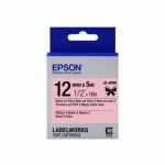 EPSON RUBAN SATIN POUR ÉTIQUETEUSE LK-4PBK NOIR/ROSE 12 MM (5 M)
