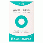 FICHE BRISTOL 200 X 125 MM QUADRILLÉE 5 X 5 BLANCHE PERFORÉE EXACOMPTA - BOÎTE DE 100