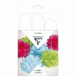 PAPIER DE SOIE, SET DE 3 POMPONS À SUSPENDRE Ø30X1 ET Ø40X2 - BLANC - LOT DE 5