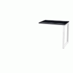 RETOUR P/TABLE OFFICE PRO PIED CARRE 80X60 FRÊNE NOIR/BLANC