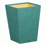RHODIARAMA CORBEILLE À PAPIER SIMILI CUIR ITALIEN 27X27X32 CM - EAU