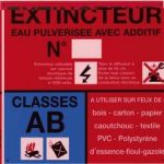 SICLI PANNEAU CLASSE DE FEU AB EAU PUVERISE AVEC ADDITIF 4004