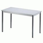 TABLE BUDGET RECTANGLE - 120 X 60 CM - PLATEAU GRIS CLAIR - PIEDS GRIS FONCE