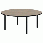 TABLE MALIBU Ø 120 T1 4P STR ANTIB CHÊNE 1146/NOIR NOIR 9005