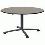 TABLE MALIBU Ø 120 T4 PC STRA ANTIB GRIS U727/NOIR GRIS 7016