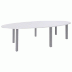 TABLE OVALE LOUNGE 6 PIEDS 280X140 CM BLANC/ALUMINIUM - SIMMOB