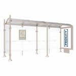 ABRI BUS PROVINCE 5 M CAISSON 1 BARDAGE CITY GRIS 7044 - PROCITY