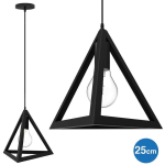 CHANDELIER LAMPE PENDANTE PYRAMIDE 25CM DESIGN MODERNE ABAT-JOUR NOIR