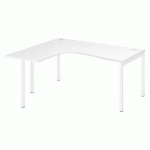 BUREAU COMPACT SQUADRA L 160 M RETOUR À GAUCHE PLATEAU BLANC PIÉTEMENT BLANC
