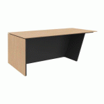 BUREAU DE DIRECTION HELYOS L 200 X P 100 CM PLATEAU CHÊNE CLAIR / PIED INCLINÉ À GAUCHE CARBONE