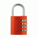 CADENAS À CODE - EN ALUMINIUM - 4 MOLETTES - 40 MM - ORANGE - 145 ABUS