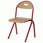 CHAISE MALIBU AST - T5 - ASS/DOS HÊTRE / ALU ROUGE 3020 - MANUTAN EXPERT