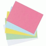 FICHES BRISTOL, A6, UNI, JAUNE - LOT DE 6