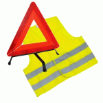 GILET HAUTE VISIBILITÉ JAUNE + TRIANGLE DE SIGNALISATION - KIT