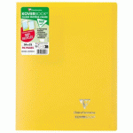 LOT DE 4 - CAHIER PIQUÉ KOVERBOOK 24X32 CM 96 PAGES GRANDS CARREAUX COUVERTURE POLYPROPYLÈNE OPAQUE 100% RECYCLÉ - JAUNE