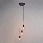 SUSPENSION 3 LUMIÈRES BASE RONDE EN MÉTAL AKSEL NOIR - MANUTAN COLLECTIVITÉS