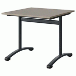TABLE MALIBU 80X80 T5 DL STRA ABS GRIS U727/GRIS 7016