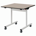 TABLE MALIBU RAB. 80X80 T5 DL STRA ACACIA/NOIR BLC 9016