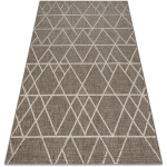 TAPIS EN CORDE SIZAL FLOORLUX 20508 GRIS FONCÉ / CHAMPAGNE TRIANGLES BEIGE 120X170 CM