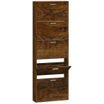 VIDAXL - ARMOIRE À CHAUSSURES CHÊNE FUMÉ 59X17X169 CM BOIS D'INGÉNIERIE