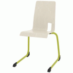 CHAISE COQUE SODA PIÈTEMENT LUGE ACIER - BLANC PASTEL/VERT GRANNY - RODET