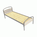 LIT THELIA TÊTE/PIED PANNEAU SOMMIER AGGLOMÉRÉ 80X200CM ALU/PIN CRÈME - MANUTAN COLLECTIVITÉS
