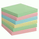 LOT DE 12 - NOTES REPOSITIONNABLES COULEURS RECYCLÉES BRUNEAU 75 X 75 MM - BLOC DE 100 FEUILLES