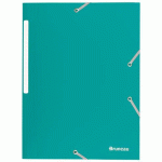 LOT DE 2 - CHEMISE À ÉLASTIQUE 3 RABATS PLASTIQUE BRUNEAU 24 X 32 CM DOS 3 CM VERTE