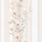 PAPIER PEINT FLEURI BEIGE POUR CHAMBRE À COUCHER TAPISSERIE INTISSÉE FLEURIE PAPIER PEINT FLORAL BEIGE, BLANC ET GRIS CLAIR - BRICOFLOR