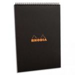 RHODIA BLOC DE DIRECTION COUVERTURE RELIURE INTÉGRALE EN-TÊTE NOIRE 80 FEUILLES FORMAT A4  RÉGLURE 5X5