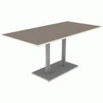 TABLE MENORCA 160X80 T6 ÉP 24MM STR AL PRALINE BLC PAST/9006 - MOBIDECOR