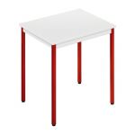 TABLE POLYVALENTE RECTANGLE - L. 70 X P. 60 CM - PLATEAU GRIS - PIEDS ROUGE