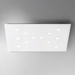 ICONE SLIM - PLAFONNIER LED PLAT, À 12 LAMPES. BLANC