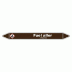 LOT DE 3 - MARQUEUR DE TUYAUTERIE - FUEL ALLER - NFX 08-105 - VINYLE LAMINÉ 250 X 26 MM