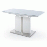 TABLE DE SALLE À MANGER EXTENSIBLE EN BOIS COLORIS BLANC BRILLANT - L.140-180 X H.76 X P.80 CM PEGANE