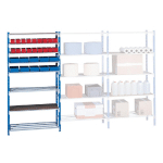 RAYONNAGE AUTO-CLIP 250 KG, ÉLÉMENT DE DÉPART BLEU, LARGEUR 125 CM PROFONDEUR 30 CM