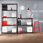 RAYONNAGE COMBI H 97 CM - TABLETTES MÉTAL SANS REBORDS