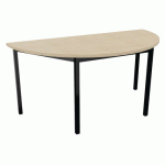 TABLE DE RÉUNION DEMI-LUNE TREFF 160 X 80 CHÊNE DE FIL/ NOIR