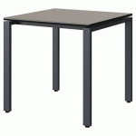 TABLE MALIBU 80X80 T6 SOUDÉ STR GRIS U727/NOIR GRIS 7016