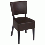 CHAISE VIVALDI STRUC HÊTRE MASSIF ASS/DOS TISSU PVC CHOCOLAT - STAMP