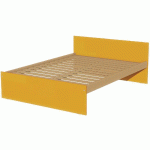 LIT TÊTE ET PIED DROIT SOMMIER À LATTES 140X190CM IDENTITÉ ARGENT/ORANGE - MANUTAN COLLECTIVITÉS