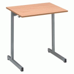 LOT DE 2 - TABLE SCOLAIRE 1 PLACE SYLLAB - L.70 CM - PLATEAU HÊTRE - TAILLE 5 POUR CE2/CM1 - GRIS